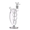 Pipe à eau de tabac à fumer portable en gros la plus récente conception créative en verre dab rig bong avec bol de brûleur à mazout mâle de 14 mm pour fumer des herbes sèches avec base de support