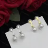 Pearl Stud Earrings Designer Jewelry Fashion Silver Earring for Lady Women Party Studs Hoops Wedding Engagement for Bride Box Single Studs Letter Pendant with Box