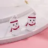 Kolczyki w stylu Snowman kolorowy kreskówek mody dzieci i kobiety biżuteria akcesoria świąteczne