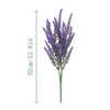 Flores decorativas ao ar livre lavanda artificial resistente a uv plantas falsas flor de plástico falso para jardim de suspensão interno externo