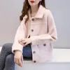 Damenjacken Schöne Frauen Wolljacke Weibliche Nachahmung Nerz Samt Mantel Damen Kurze Wollmäntel Dame Frühling Autumnr Strickjacke Tops C