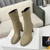 Comfortable Half Boots with genuine leather stitching women luxurious designer boot casual 6cm low heel classic side zipper round head solid color fashion boots