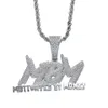 Chaînes Nouveau Micro Incrusté Zircon MBM Pendentif Motoritedbymoney Deux Couleurs Cuivre Zircon Collier Plaqué Or Bijoux Set294s