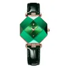 손목 시계 포에다 가르 여성 고급 녹색 다이아몬드 방수 스테인 패션 쿼츠 시계 여자 친구 gif allogo femino