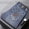 Jeans masculinos designer designer outono e inverno novos jeans qualidade masculina fino ajuste pés pequenos calças compridas moda v5ez au4l