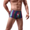 Underpants Mens Underwear Rainbow Boxer Briefs Nylon Casual Large Size Breathable Low Waist Sexy For Men