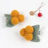 Hair Accessories 2PCS Pompom Clips For Girls Exquisite Linen Rose Daisy Hairpins Kids Plush Ball Headwear Barrettes Styling