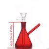 Commercio all'ingrosso MINI Narghilè colorato rosso Protable Glass Beaker Bong Heady water Dab Rig bong con ciotola per tabacco downstem maschio da 14 mm