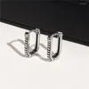 Hoop Earrings Stylish Geometric For Men Jewelry Vintage Silver Color Stainless Steel U Style Huggies Earring Wholesale