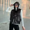 Chalecos de mujer 2023 otoño invierno mujeres con cuello en v chaleco de algodón corto blanco negro caqui casual cálido sin mangas chaleco femenino veste femme