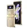 Luxury Plating Hinged Clear Vogue Phone Case for Samsung Galaxy Z Folding Flip5 Flip4 Flip3 5G Sturdy Stylish Full Protective Soft Bumper Transparent Fold Shell