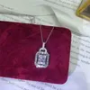 Doce bonito topo vender clavícula colar jóias de luxo 925 prata esterlina t princesa corte branco topázio festa cz diamante pedras preciosas key249p