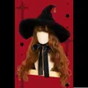 パーティーハットハロウィーンパーティードレス装飾マスカレード包帯弓ウィザードハット女性ゴシックロリータコスチュームアクセサリーレトロウィッチハット231007