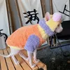 Kattdräkter vintermjuka fleece husdjur sfinx tröja varma hoodies för hårfria kläder pullover husdjur kostym