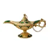 Dekorativa föremål Figurer Zinklegering Drip Color Aladdin Lamp Creative Retro Home Crafts Metal Ornament Födelsedagspresent Dekor 231009