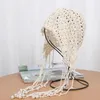 Bérets Perles élégantes Bonnet Chapeau Respirant Y2K Crochet Décors de vacances