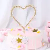 Ny 1PC hjärtform LED Pearl Cake Toppers Baby Happy Birthday Wedding Cupcakes Party Cake Decorating Tool Y200618314N