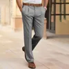 Herrenanzüge, elegante Anzughosen, Premium-Slim-Fit-Anzug, klassische, einfarbige, mittelhohe Hose mit geradem Bein für das Business