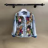 Giacche da donna Diamanti retrò incorporati Ricami floreali Cappotto di jeans Fiori primaverili Paillettes Applicazioni Giacca di jeans slim Cardigan da cowboy