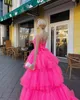 Basic Casual Dresses Xijun Elegant Tiered RufflesTulle Evening Strapless Sleeveless Pleat Ruched Prom Dress Wedding Party Gowns 2023 231009