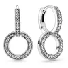 Boucles d'oreilles en argent Sterling 925, couronne scintillante, marguerite, fleur, diadème, Wishbone, Signature pavé, Double boucle d'oreille pour femmes, bijoux