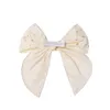 Children Vintage Style Christmas Cotton Linen Bow Hair Clips Barrettes Girls Headdress Dovetail Hairpin Kids Hair Accessories