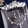 Hair Clips Handmade Bridal Set Chain 2023 Korean Ornaments Wedding Crown Necklace Earrings Three-piece