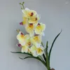 Dekorativa blommor simulerade phalaenopsis hem el sovrum dekoration lily orkidé bröllop falska artificia blommor vasarrangemang