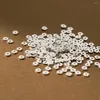 Loose Gemstones 1g(9-16pcs)/Lot 925 Sterling Silver Irreguler Thin Flat Beads 3.5-4.5mm Handmade S925 Shim Bead Spacers DIY Jewelry