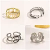 Bagues de mode Nouveau Style Designer Nail Femmes Diamant Lettre Plaqué Or Doigt De Cuivre Réglable Bague D'amour pour Les Femmes De Mariage De Fête