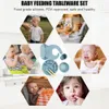 Cups Dishes Utensils Silicone Spoons Forks Bib Bowls Dish Cup Child Feeding Suction Kids Toddler Eating Tableware Dinnerware Non-slip Set 231006