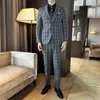Ternos masculinos 2023 mudança gradual (terno colete calças) terno de casamento moda versão coreana do britânico fino-ajuste 3/2 peças conjunto