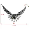 Pendant Necklaces Women Gothic Chokers Crystal Lace Neck Choker Halloween Party Necklace Spider Cobweb Vintage Statement Choker Steampunk Jewelry x1009