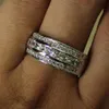 Victoria Wieck Fashion Jewelry 10kt or blanc rempli saphir simulé diamant mariage princesse cercle bague pour femmes cadeau 253F
