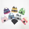 Novos chapéus de inverno Gorro de designer Chapéus de Natal Chapéu de cor gradiente Chapéu de balde Chapéu de lã de malha Chapéu de caveira de primavera Letras Casuais ao ar livre Chapéus ajustados 7 cores