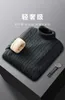 メンズセーターコットンレッドハイネックセーターメン用プラッシュプルオーバー冬のトレンドスリムフィッティングレイジースタイルニットサイズm -3xl