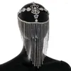 Hair Clips Cross Border Water Droplet Mask Fashion Rhinestone Tassel Face Accessories Dance Party