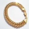 NEW HIP HOP SOLID 24K Real GOLD GF MIAMI CUBAN LINK CHAIN BRACELET JEWELS DAZZLING Jewelry256F