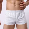 Mężczyźni bokserki bielizny bawełniane szorty kraciaste na majtki męskie majtki duże oddychające elastyczne szorty bokser homme seksowne unterhosen herre317c
