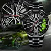 Relógios de pulso moda 3d esporte carro roda relógio masculino exclusivo quartzo relógios de luxo relojes para hombre