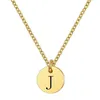 Pendant Necklaces 2021 Disc Alphabet Necklace Gold Letter Alfabet 316L Stainless Steel Chain For Women299g