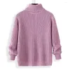 Męskie swetry różowe długie rękawie Turtleeck SWEATK MĘŻCZYCH