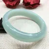 Myanmar okrągła bransoletka Naturalna jadeczka lodowa Jade Bangle Mała biżuteria jasnozielona moda akcesoria Lucky Stone Prezent dla matki x220267o