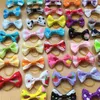 100pcs lot New Handmade Pet Products Dog Grooming Bows Dog Hair Accessories Pet Hair Tie Dog Bow Hairs rubber bands whole221h
