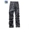 Мужские брюки плиссированные кожаные мужские мотоциклетные для уличной одежды брюки из искусственной кожи мужские хип-хоп-карго 231009