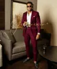 Men's Suits Casual Brown Business Party 2 Piece Shawl Lapel Slim Fit For Men Wedding Suit Groom Tuxedos Formal Blazer Wear