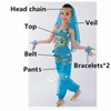 Stage Wear India Dance Children Belly Costume Suit Show KIDS를위한 반짝이는 스팽글 수제 드레스