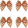 Hair Accessories 25pcs Mini Gingham Ribbon Bows Appliques DIY For Wedding And Gift- Yellow