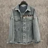 Damesjassen Denim jack Dames 2023 Herfst Street Fashion Zware industrie Kralenpaneel Patch Borduren Etnische stijl Kwastje Deni