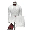 Men's Suits Wedding Lapel Print Slim Banquet Blazer Trousers Coat / Gorgeous Exquisite Large Size 2 Piece Set Suit Jacket Pants M-5XL